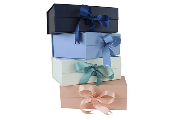 Luxury Rigid Magnetic Closure Gift Box With Dual Ribbons Luxury Rigid Magnetic Closure Gift Box With Dual Ribbons