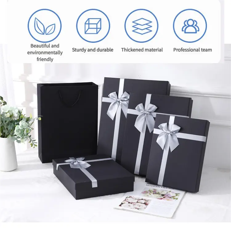 Rectangular Black Gift Box With Lid