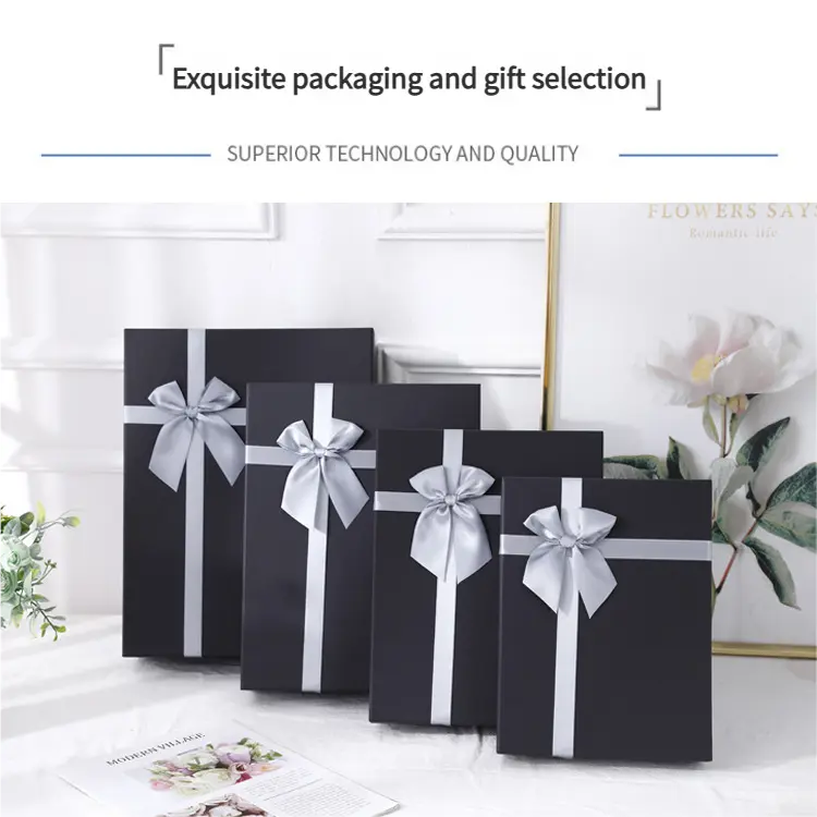 Rectangular Black Gift Box With Lid