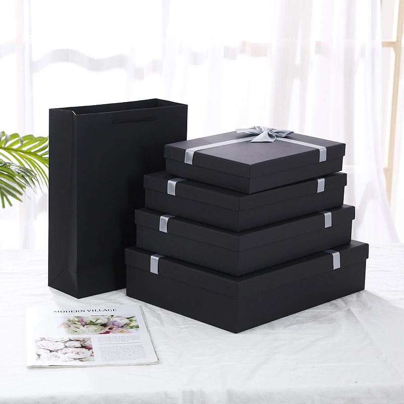 蓋付き長方形黒ギフトボックス